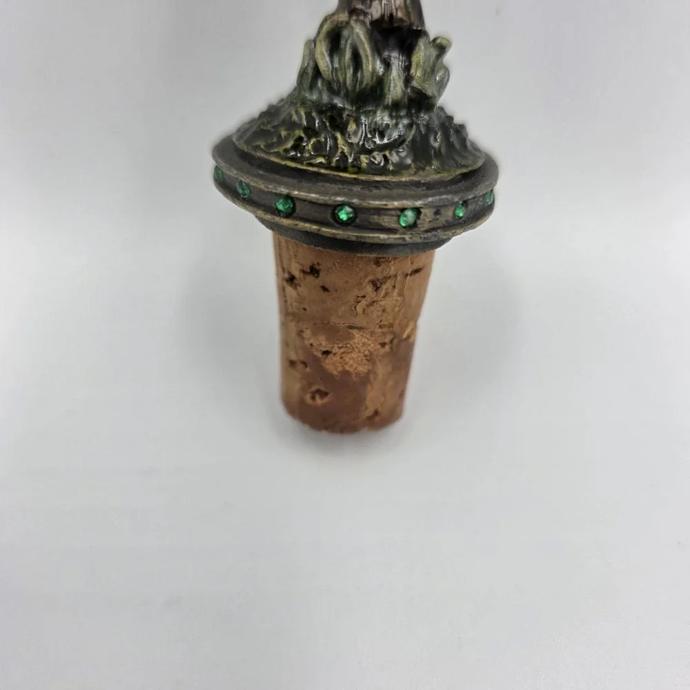 Palm Tree‎ Wine Cork Bottle Stopper Green Metal Rhinestone Nautical Beach Heavy